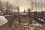 Vincent Van Gogh The Parsonage Garden at Nuenen in the Snow (nn04) oil painting picture wholesale